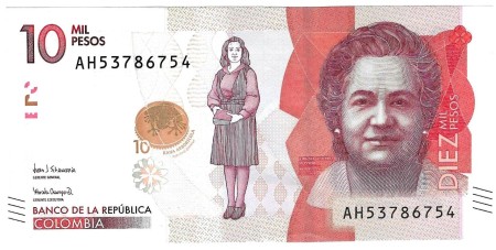 Kolumbia 10.000 Pesos 2019 (2022) UNC Pick 460e	